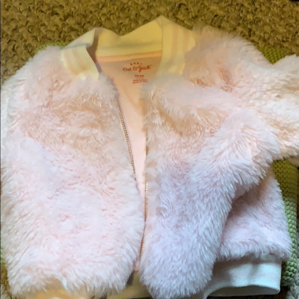 Light pink Cat and Jack   Fur coat bomer jacket